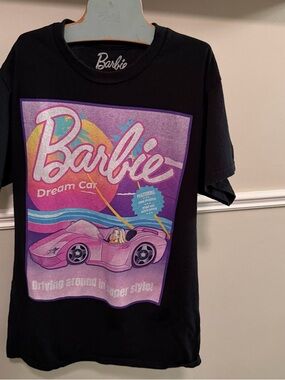 Barbie Black Graphic T-Shirt with White Logo